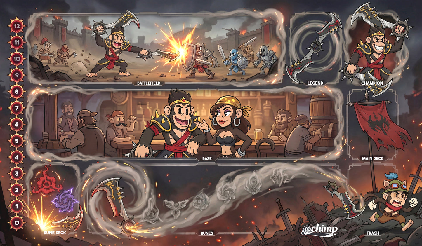 Draven Chimped Riftbound Playmat